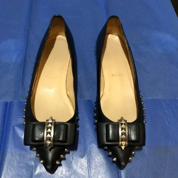 Christian Louboutin Spikeds Flats womens 38 1/2 - Picture 4 of 9
